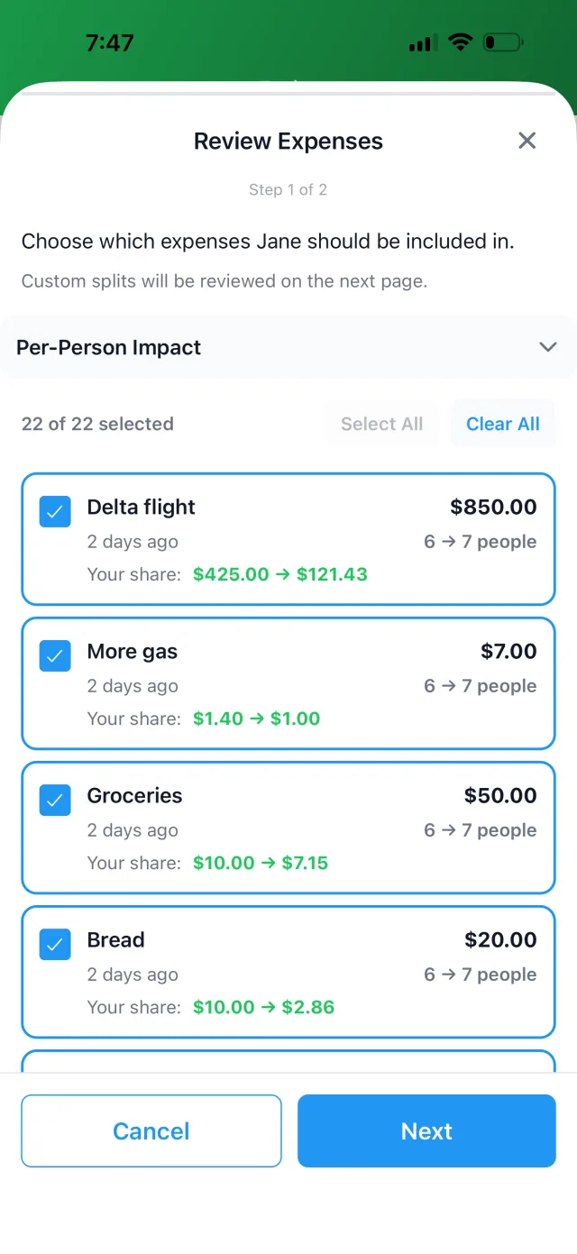 Smart Re-splits UI