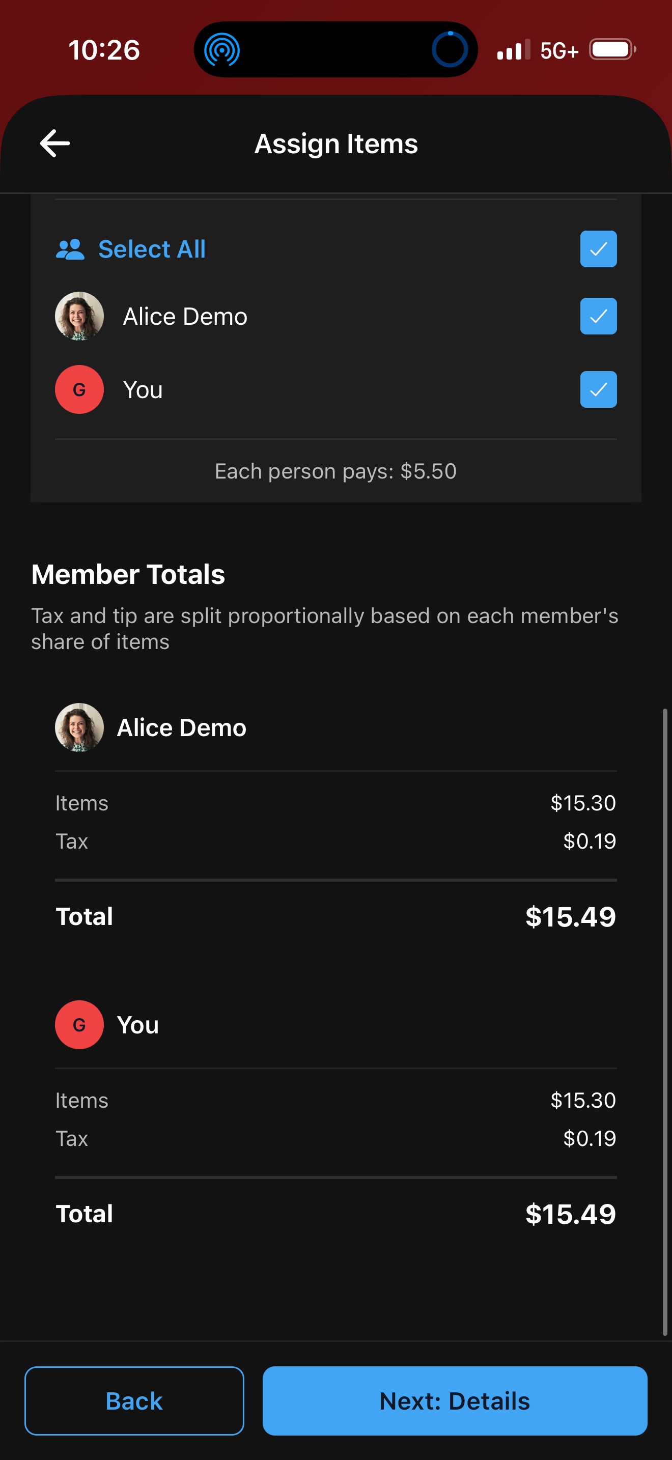 Assigning grocery items to household members
