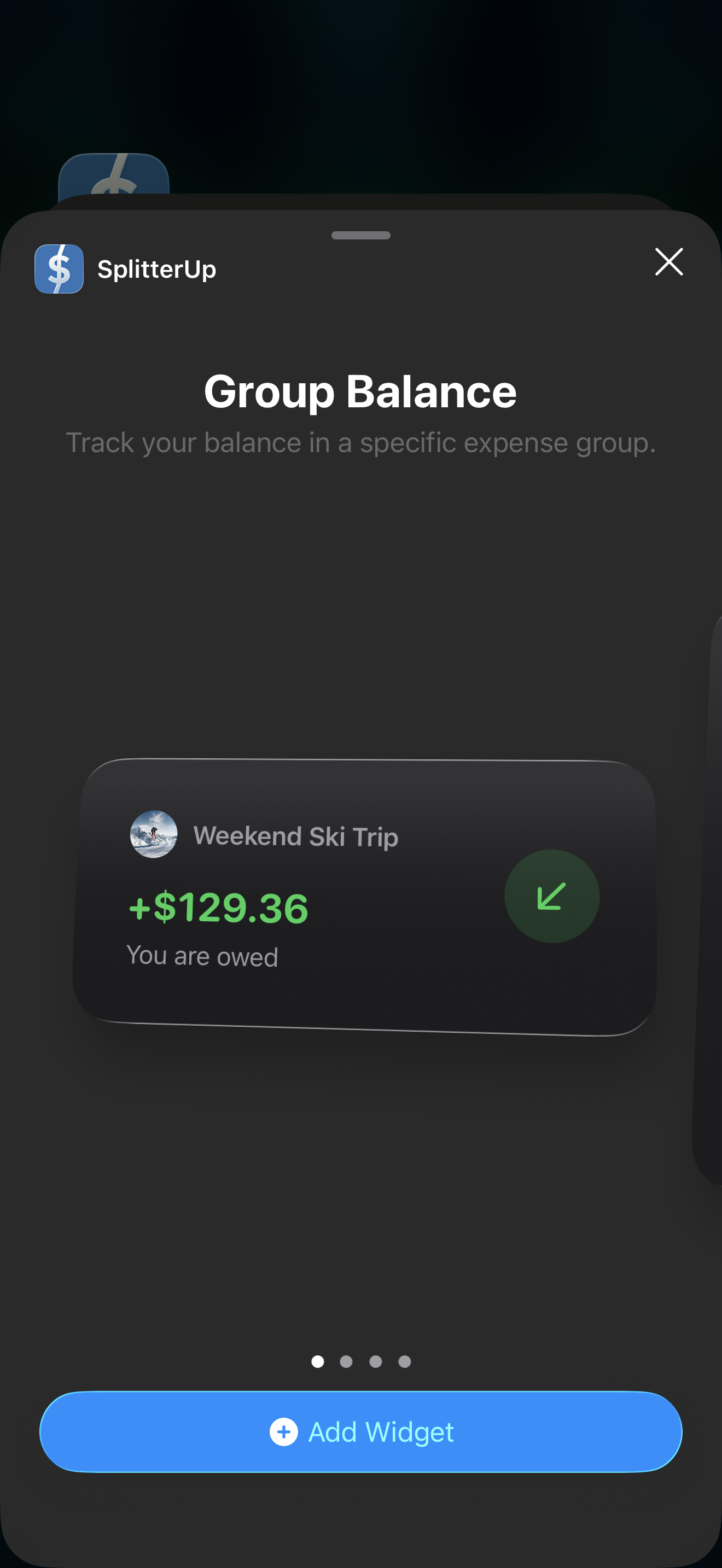 Group Balance Widget - Medium Size